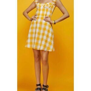 Autumn Adeigbo Robin Dress in Yellow & White NWT Size 12